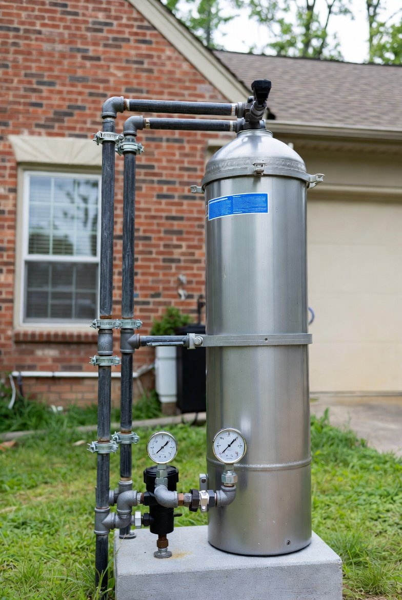 Water conditioning system plumbing placement diagram